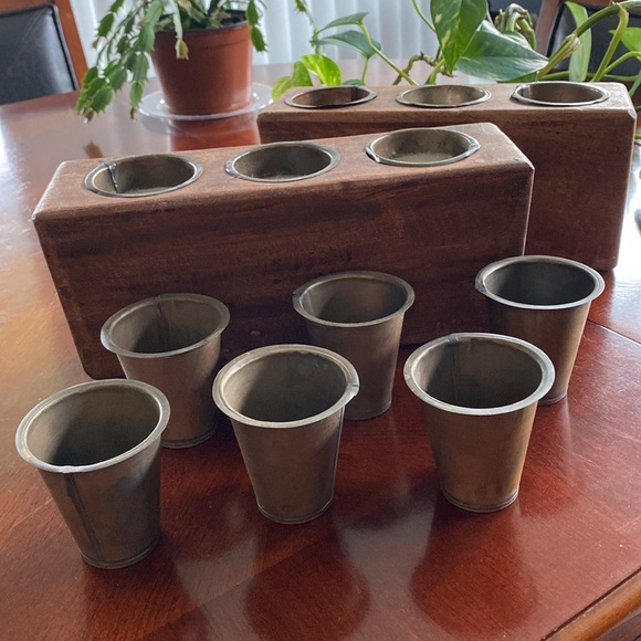 Rustic Wooden Sugar Mold Candle Holder - Picture 4 of 4